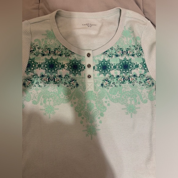 Laura Scott Women's Thermal Henley Top - Picture 5 of 7